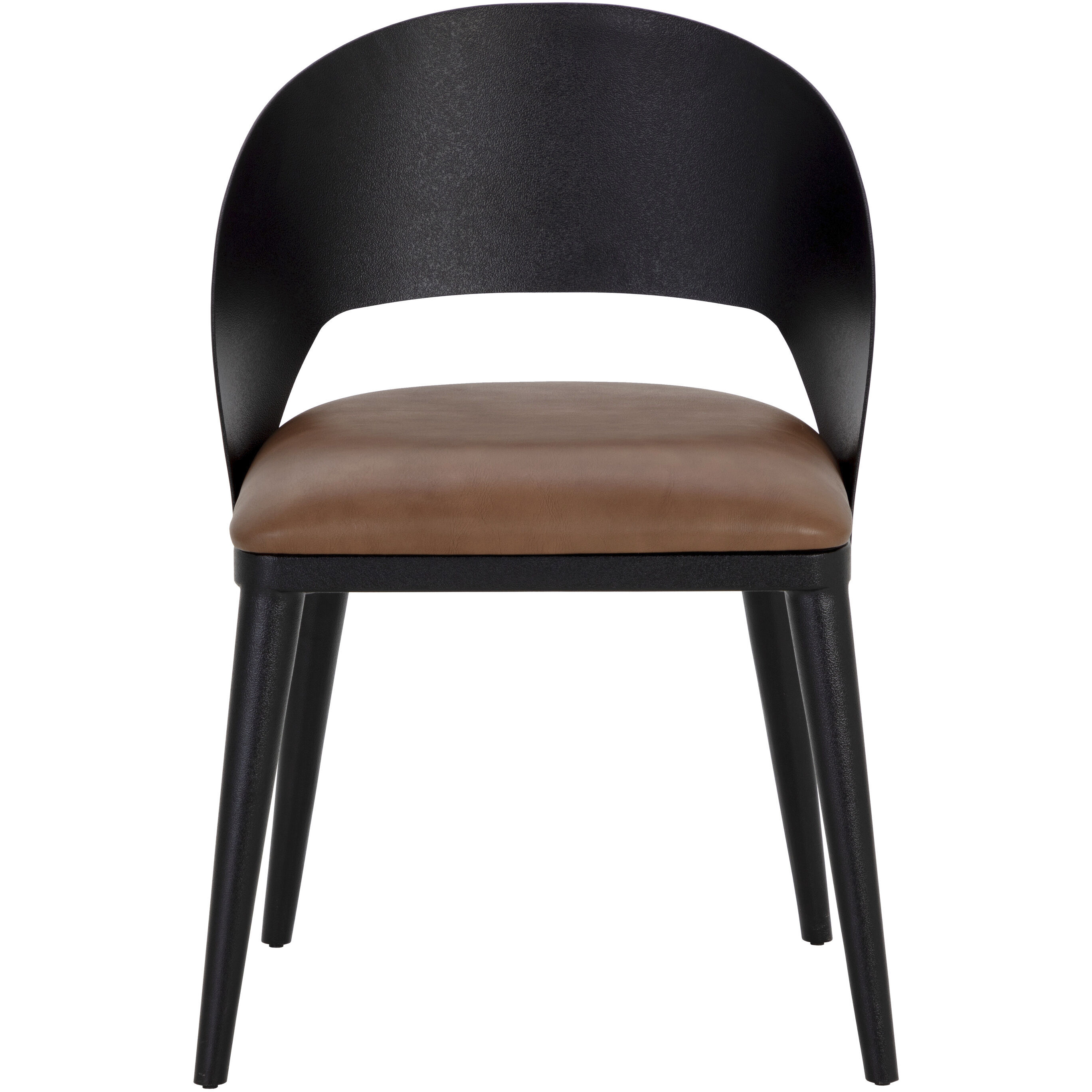 Dezirae Black / Cognac Leather Dining Chair